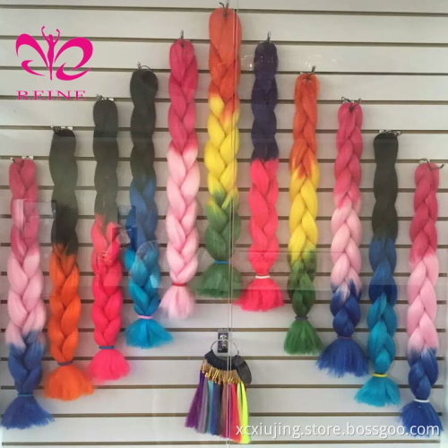Wholesale hair extension high quality raw material ombre jumbo braid synthetic hair for braiding